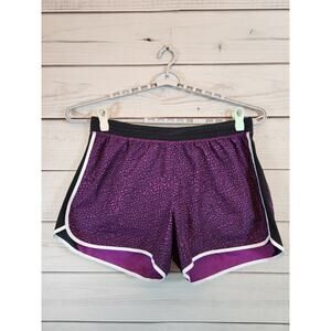 Just My Size Active Women's Purple Black Solid High Rise Athletic Shorts Size 3X
